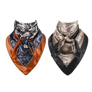 Mens Wild Rag 2 Pack, Western Scarves Cowboy, Silk Feel Bandana Square
